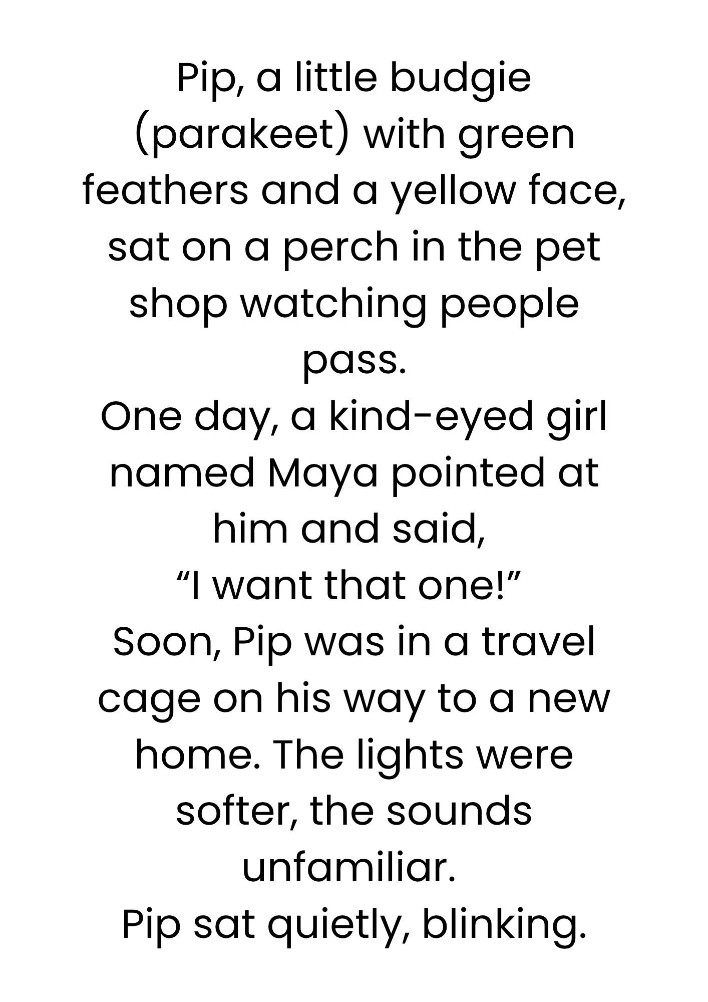 Pip the Parakeet Learns to Speak (Pdf) - Image 3 — educational storybook and learning resource for kids | Critter Corner