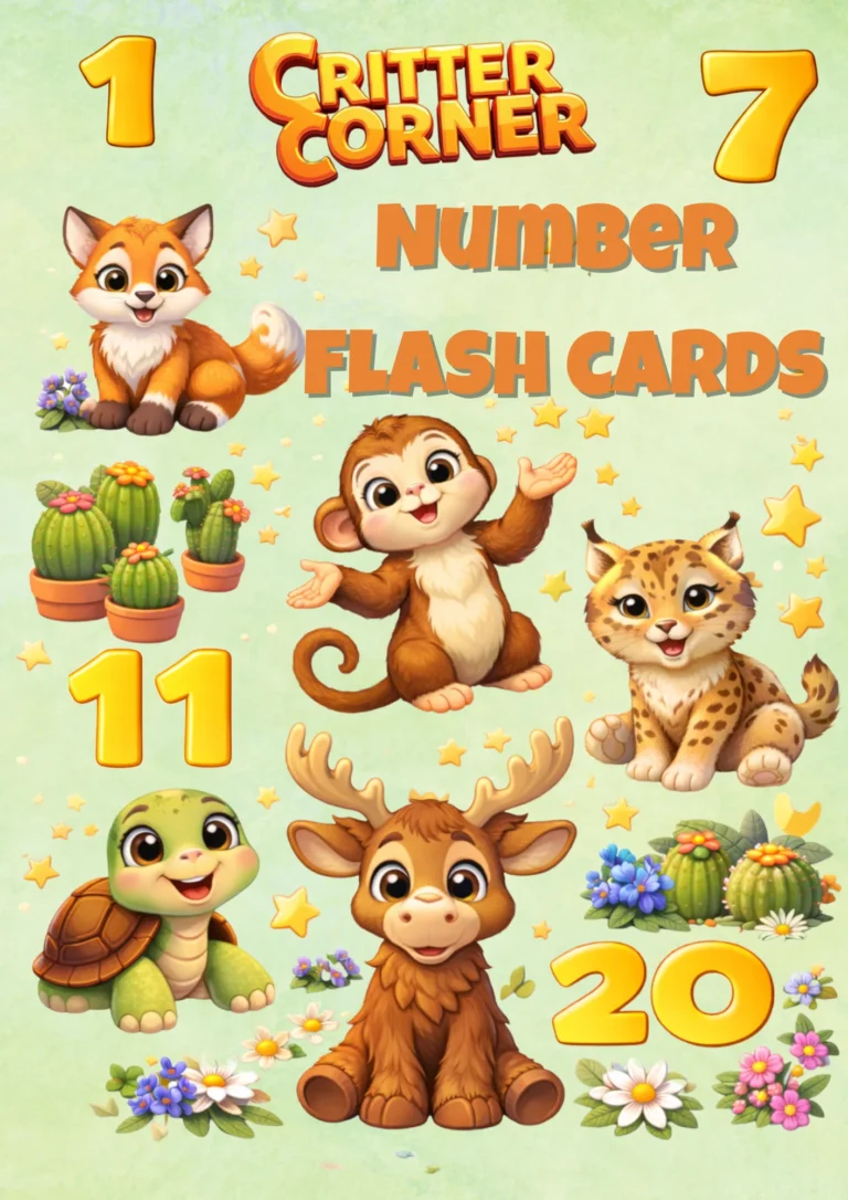 Critter Corner Number Flashcards