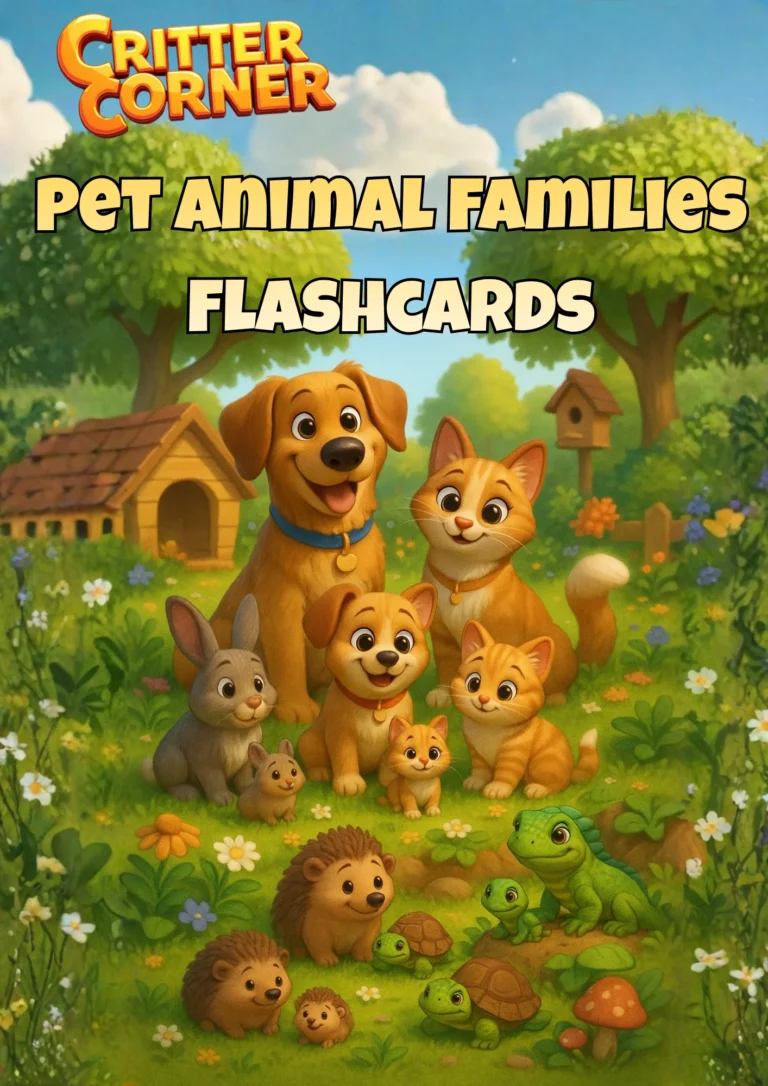 Critter Corner Pet Animal Families Flashcards