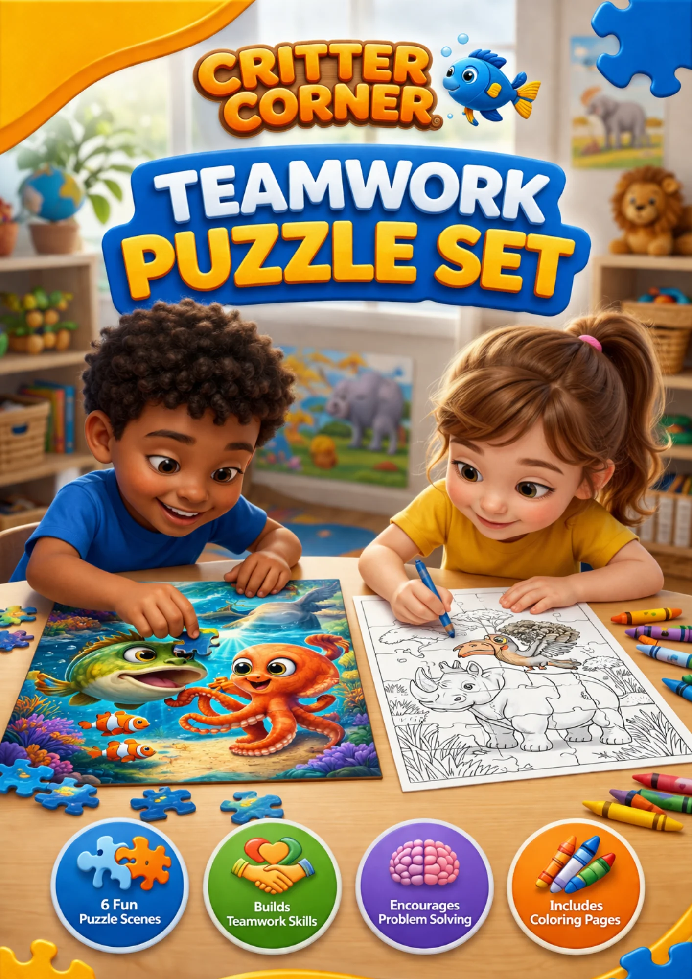 Critter Corner Teamwork Puzzle Set