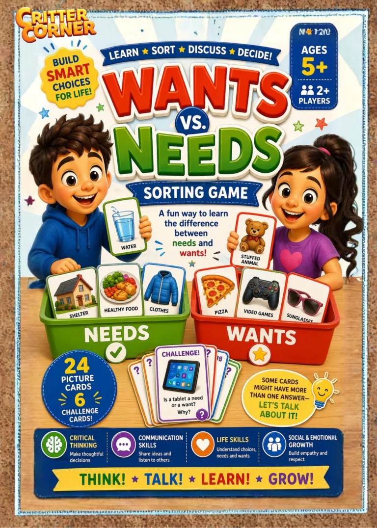 Wants vs Needs Sorting Game