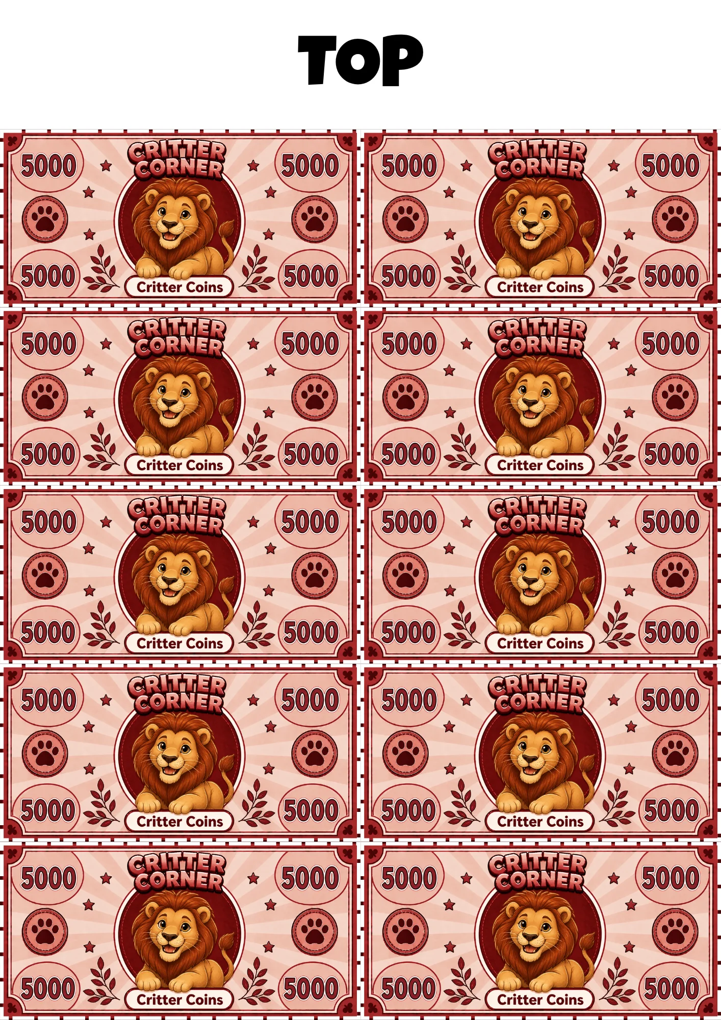 Critter Corner Play Money - Image 6