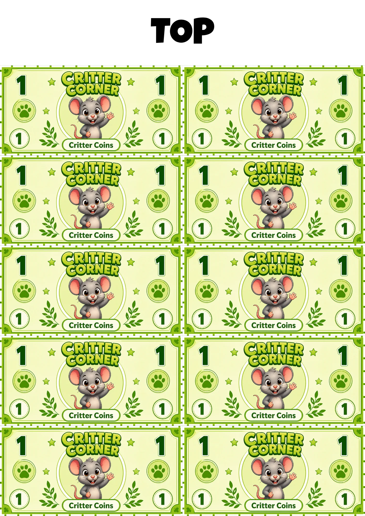 Critter Corner Play Money - Image 2