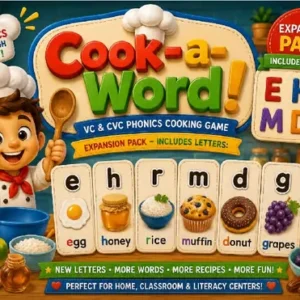 Cook-a-Word! Expansion Pack 1 – EHRMDG Printable Phonics Word Building Game