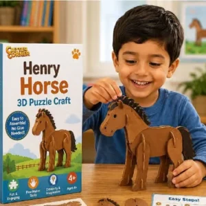 Henry Horse 3D Puzzle Craft – Printable Build-and-Play Horse STEM Activity