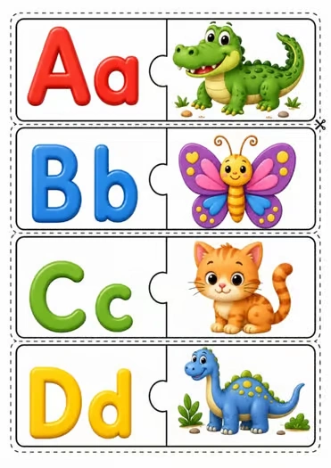 A–Z Alphabet Puzzles Letter Matching & Beginning Sounds Centers — educational storybook and learning resource for kids | Critter Corner