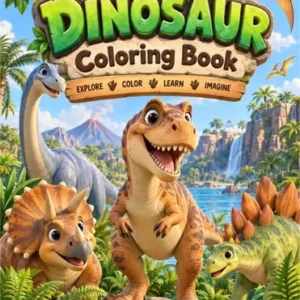 Dinosaur Coloring Book Printable Prehistoric Animals & Habitats Pages for Kids — educational storybook and learning resource for kids | Critter Corner