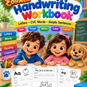 My First Handwriting Workbook | Letters, CVC Words & Simple Sentences — educational storybook and learning resource for kids | Critter Corner
