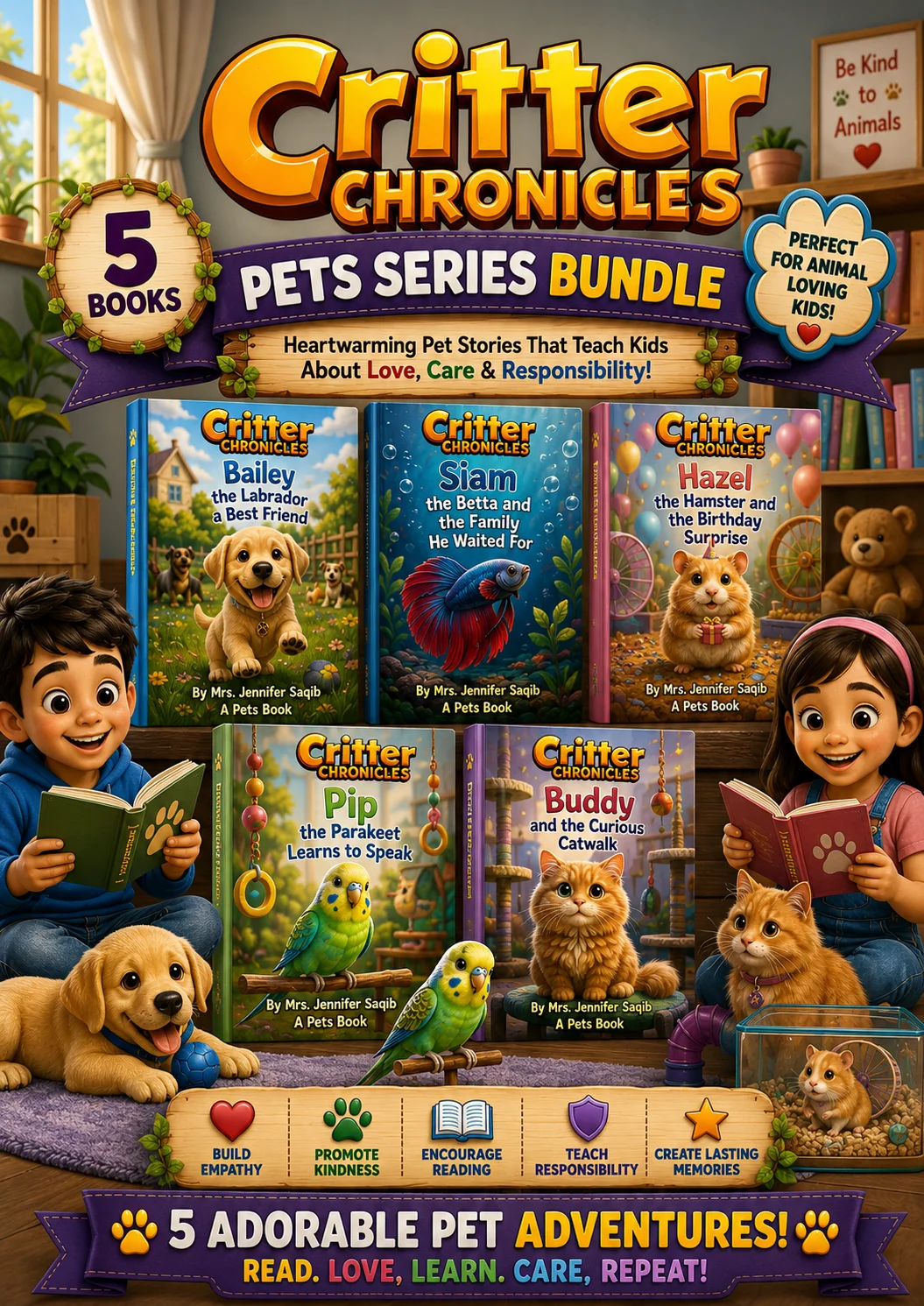 Pet Stories Bundle 5 Animal Care, Friendship & SEL Books for Kids — educational storybook and learning resource for kids | Critter Corner