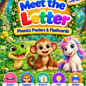 Meet the Letters – Phonics Posters & Flashcards | Alphabet Sounds & Mouth Formation Guides — educational storybook and learning resource for kids | Critter Corner