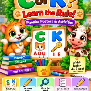 C or K? Learn the Rule! – Phonics Posters, Spelling Rules & Printable Activities — educational storybook and learning resource for kids | Critter Corner