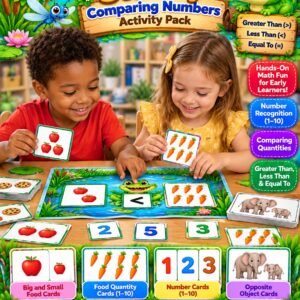 Chompy's Swamp – Comparing Numbers Activity Pack | Greater Than, Less Than & Equal To | 5 Hands-On Math Activities — educational storybook and learning resource for kids | Critter Corner